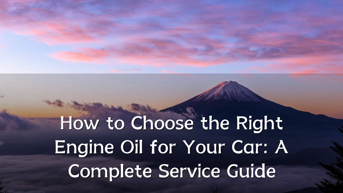 How to Choose the Right Engine Oil for Your Car: A Complete Service Guide