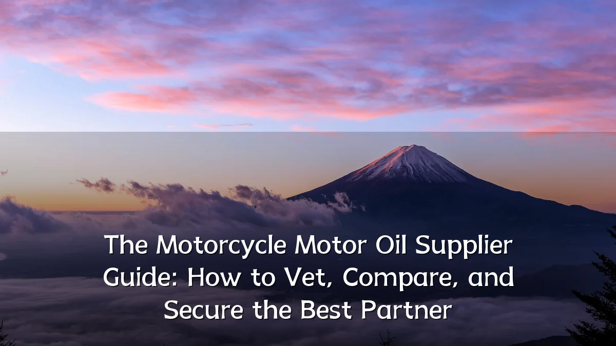 The Motorcycle Motor Oil Supplier Guide: How to Vet, Compare, and Secure the Best Partner