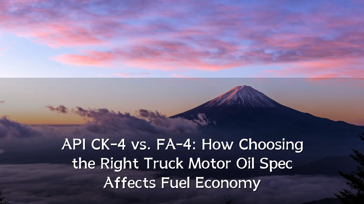 API CK-4 vs. FA-4: How Choosing the Right Truck Motor Oil Spec Affects Fuel Economy
