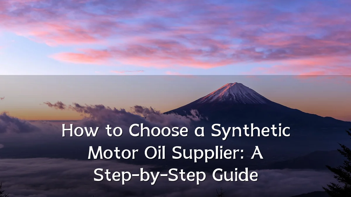 How to Choose a Synthetic Motor Oil Supplier: A Step-by-Step Guide