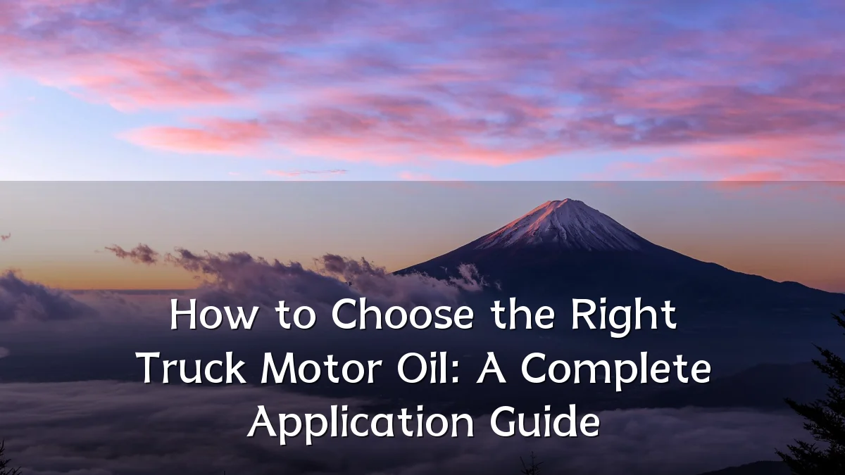 How to Choose the Right Truck Motor Oil: A Complete Application Guide